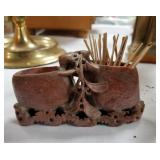 Soap stone tooth pick holder