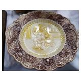 German monk next to beer barrel plate