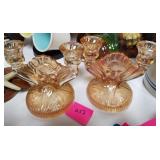 Carnival glass pair of candle holders