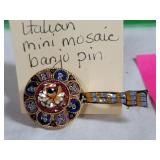 Italian mini music banjo pin