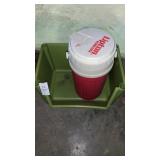 Plastic bin and Lipton container