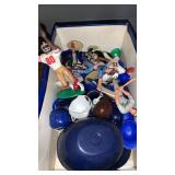 Box lot of of toy sports figurines and mini