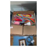 Box lot of yarn, doll and other