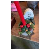 Christmas candle and wooden item