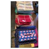 Lot of towels, rugs, pillow shams and other