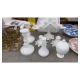 Banana dish candleholders vase jar -7 pcs milk