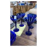 Cobalt blue martini glasses cocktail Set of 4