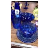 Cobalt depression glass 4 pcs