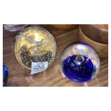 Blown glass paperweights flying swan goose