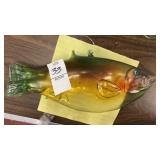 9-1/2" hollow glass trout ornament fish