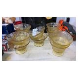 10 pc yellow depression glass custard dishes 2