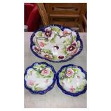 Vintage Decorated Berry bowl set Japan  6 pc set