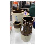 Crocks stoneware jug 4 pcs  as is