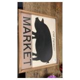 Old Farmers Market chalk board 20 inches x 16