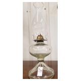 Glass hurricane gas lamp