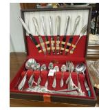 Stainless steel silverware set with case - some