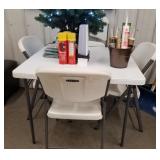 Lifetime folding card table and 4 chairs -