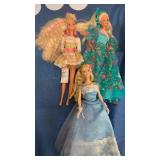 3 Barbie dolls