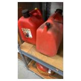 2 plastic gas cans