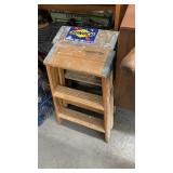 2 wooden step stools