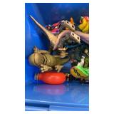 Plastic tub with assorted toys