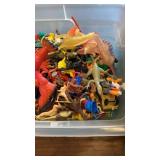Plastic tub with plastic figures