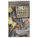 Plastic tub of Easter items