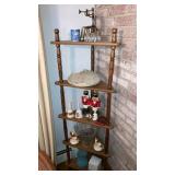 Goods on etagere brass trumpeter Art, shot