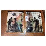 Pair of silhouette pictures