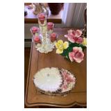 Capodimonte pieces & candleholder