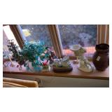 Lot of decoratives on window sill