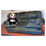 Blue velvet sofa & chair