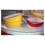 Pyrex cereal bowl & 3  10oz bakers