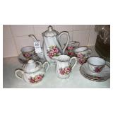 Hand painted tea set Fern