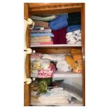 Bath towels sheets -3 shelves in closet