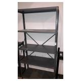 Tall metal shelving unit