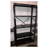 Tall metal shelving unit