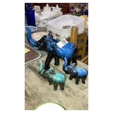 Blue Mountain pottery trio of elephants Canada