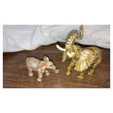 Enameled Bejeweled elephant trinket boxes