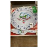 Christmas lot set platter, bowls