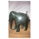 Black stone carved elephant 4" tall