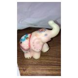 Fenton signed  custard glass decorated elephant
