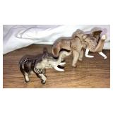 2 H & R porcelain elephants longest is 4" long