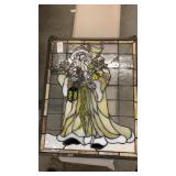 Leaded stained glass Santa 20 inches x 16 inches