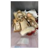 Plastic tub of assorted Christmas items