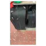 3 suitcases 2 black 1 burgundy