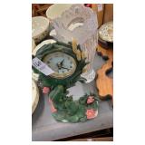 Frog clock and lead crystal vase