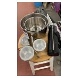 Stainless 2 bowls, thermos and organizer