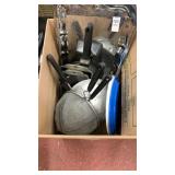 Box lot of pots, trays and bread pans