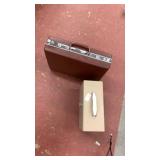 Small Samsonite and metal file box